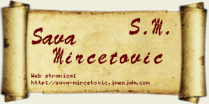 Sava Mirčetović vizit kartica